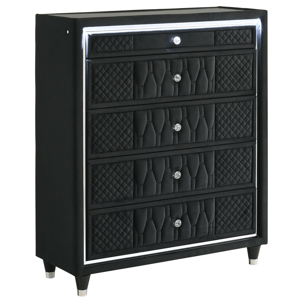 Lorient 5-drawer LED Chest of Drawers Black