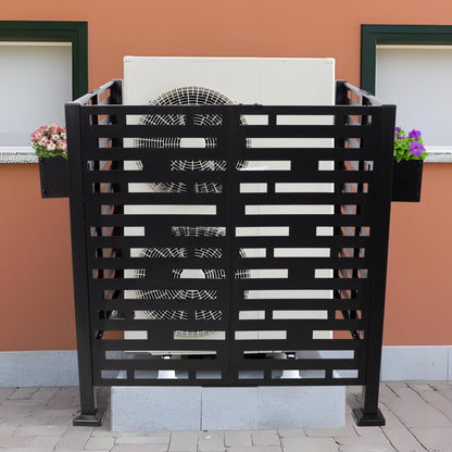 3.5x3.5FT Metal Air Conditioner Privacy Fence with Planter Boxes