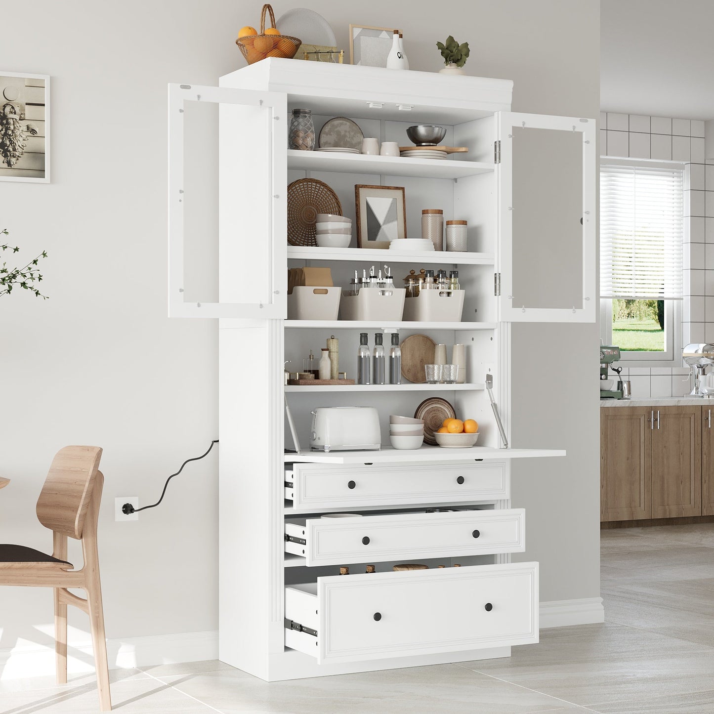 TOPMAX 36 x 16.5 x 78 Inch Freestanding Kitchen Pantry Storage Cabinet