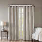 Knitted Jacquard Damask Total Blackout Grommet Top Curtain Panel