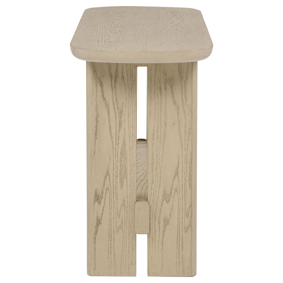 Kailani Coastal Sofa Console Table with Shelf Beige Oak