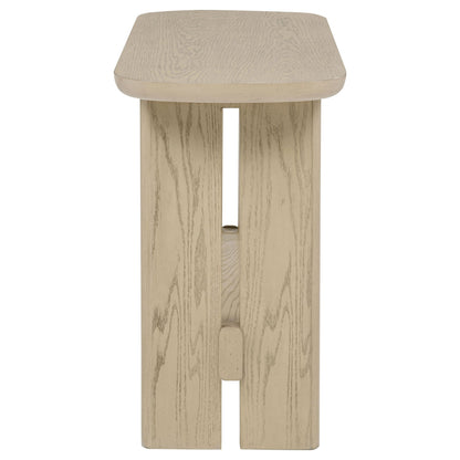 Kailani Coastal Sofa Console Table with Shelf Beige Oak