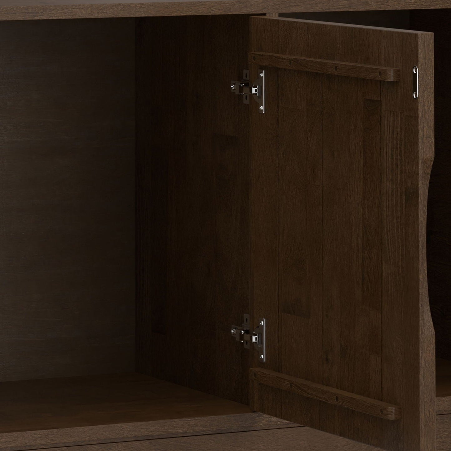 Harper - 3 Door Sideboard Buffet / Storage Cabinet - Walnut Brown
