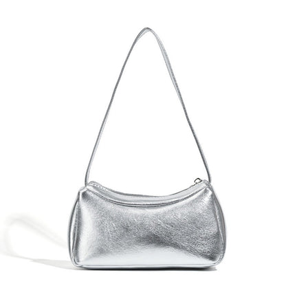 Silver small shoulder bag Design shoulder Bag, Bag Women's Summer Temperament Versatile Shoulder Bag  Hobo Handbag