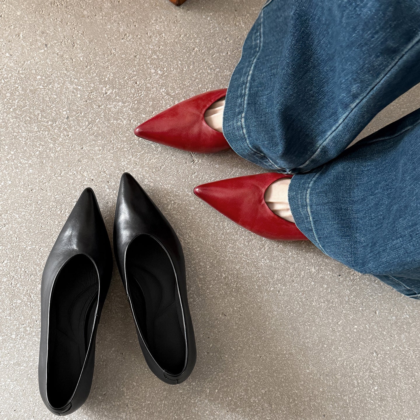 New-style Cowhide Minimalist Versatile Small Leather Shoes