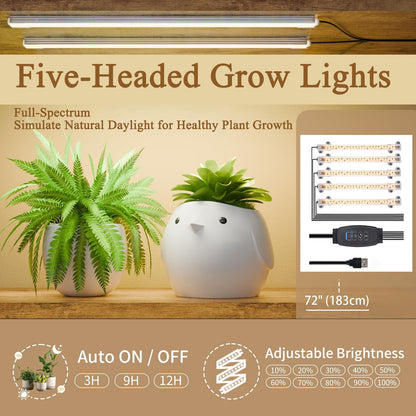 9 Tiered Indoor Plant Stand With 5 Adjustable Grow Lights