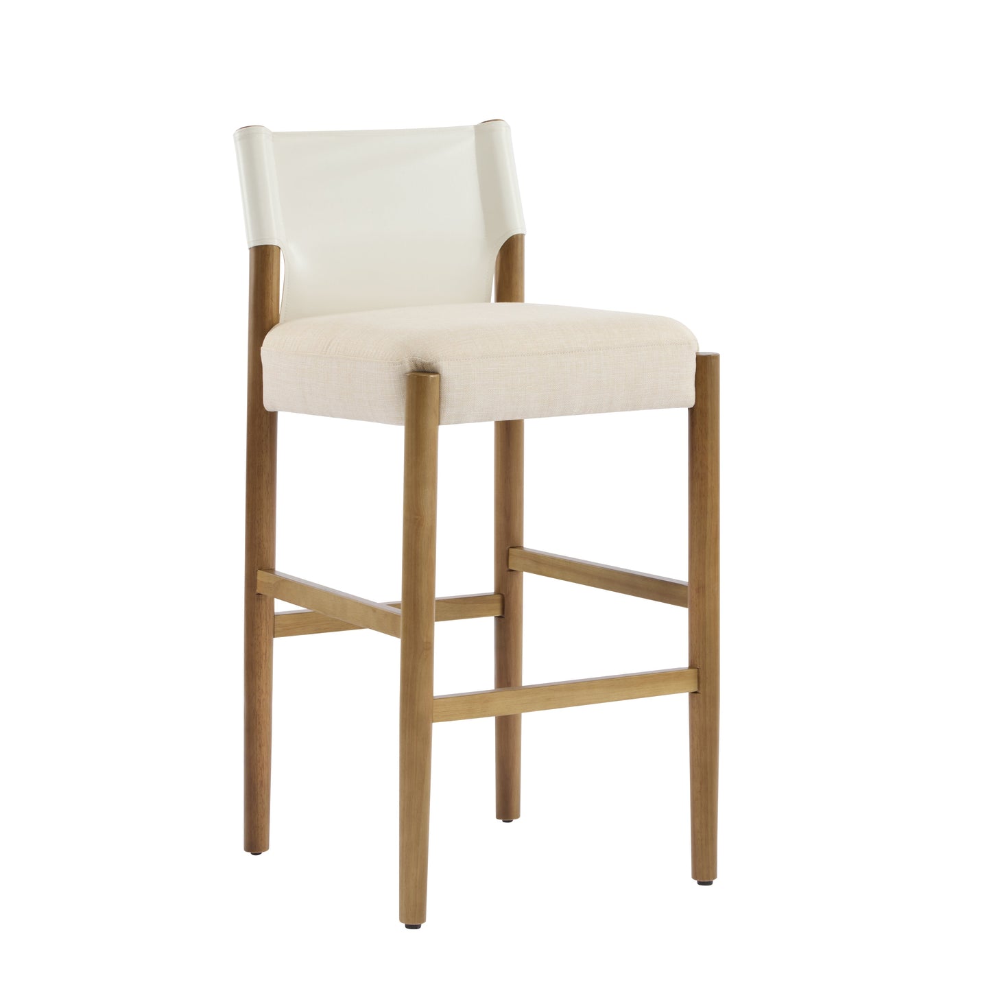 28.5'' Modern Solid Wood Bar Stool with Polyester Cushion - Set of 2