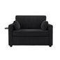 Sleeper Sofa With Foldable Mattress, USB Ports, Side Table & Storage Pocket