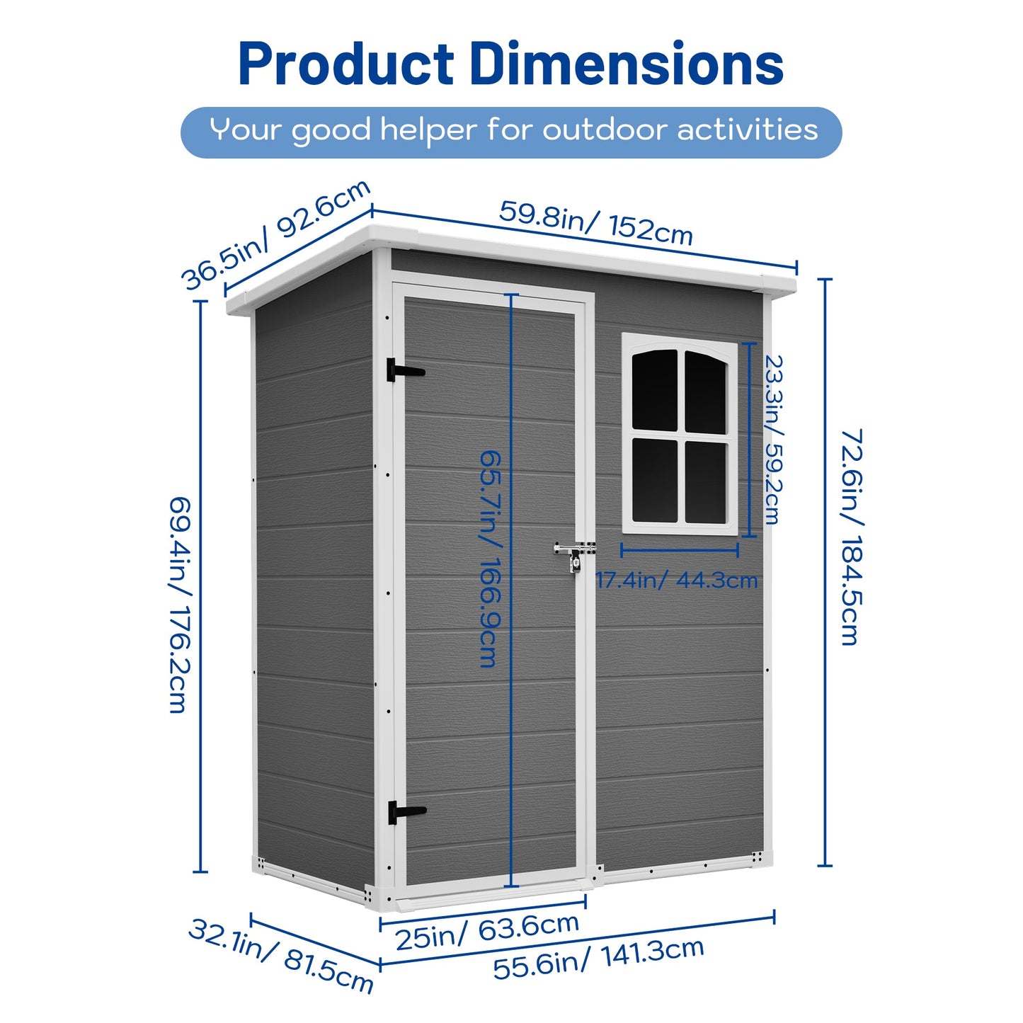 5x3ft Resin Shed