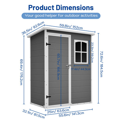 5x3ft Resin Shed