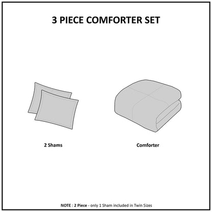 King/Cal King Back Print Long Fur Comforter Mini Set