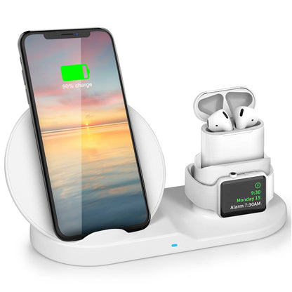 Wireless Charger 10W Fast Charging Station For iPhone Apple iWatch Series 5/4/3/2/1 AirPods Fit For iPhone 11/11Pro/XS/XR/MAX/X/8 Plus/8 Samsung Galax