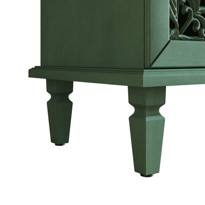 60' Antique Buffet Cabinet with Floral Carvings