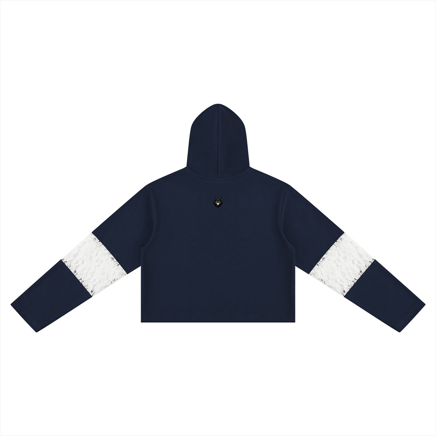 Loki & Ivy Women’s Cropped Lace-Panel Hoodie