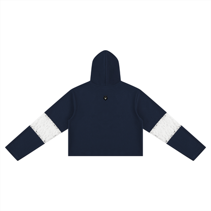 Loki & Ivy Women’s Cropped Lace-Panel Hoodie