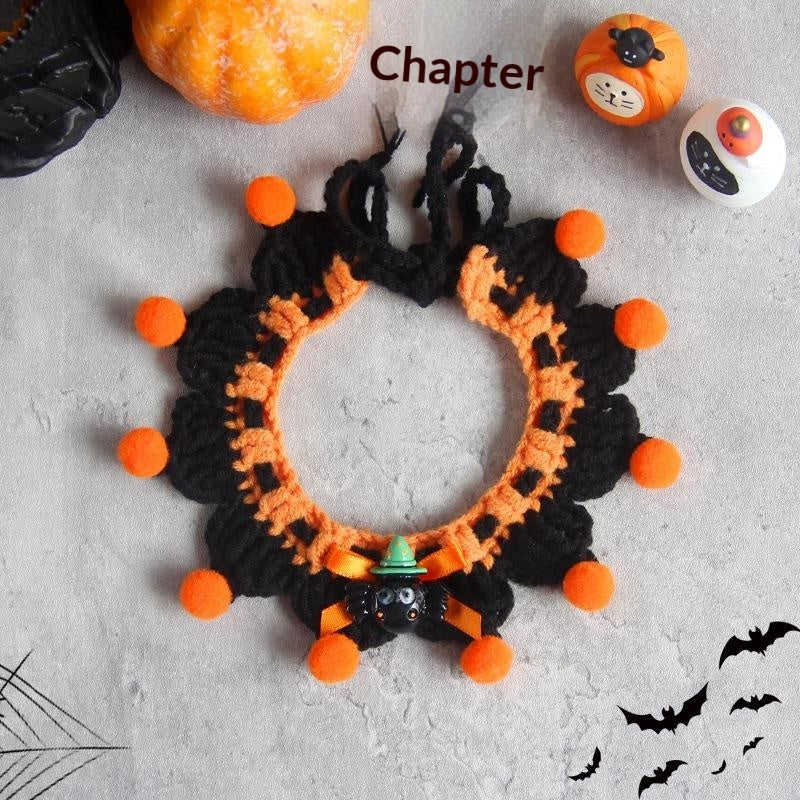 Hand-knitted Halloween Scarf For Cats And Dogs