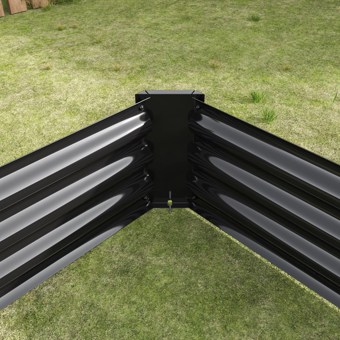 Raised Garden Bed Kit - Metal 7.6x3.7x0.98 ft Black