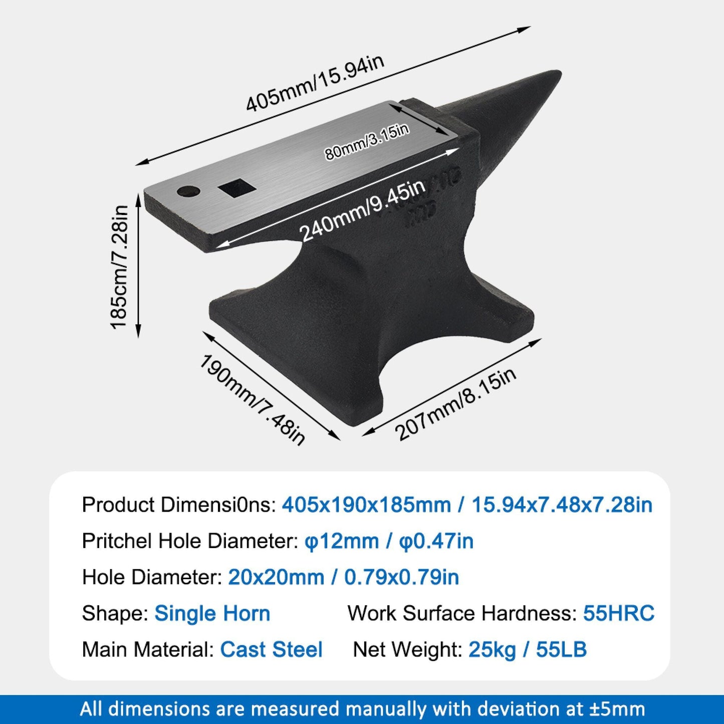 Single Horn Anvil