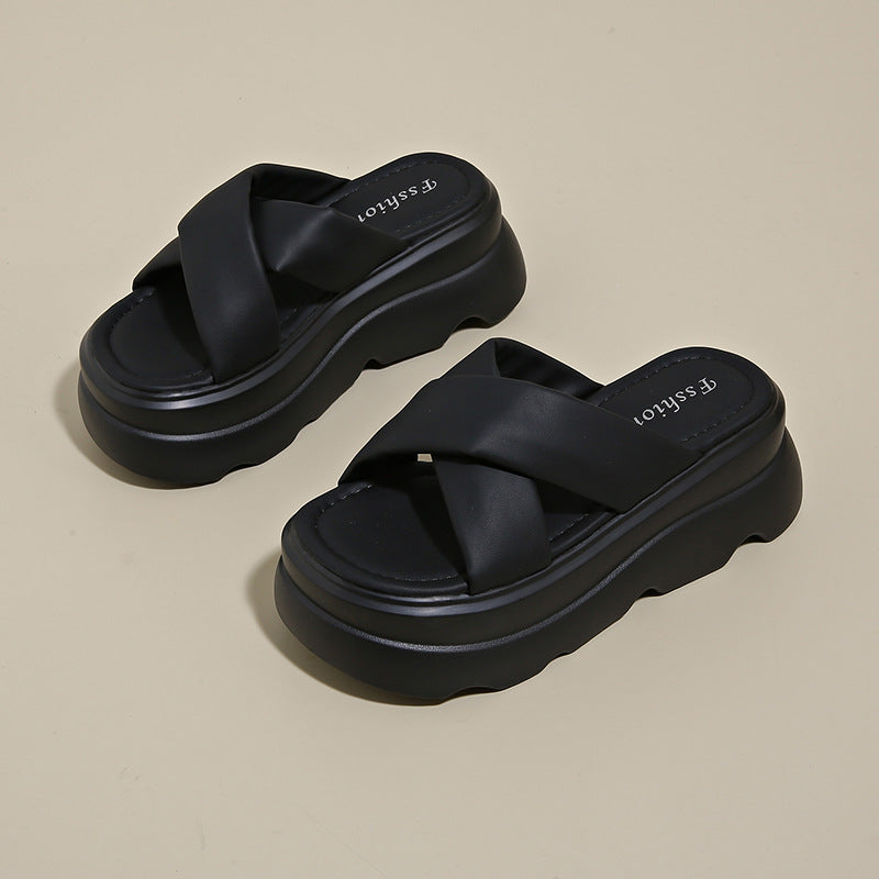 Thick Soled Slippers For Women Wearing Outside In Summer Small Size