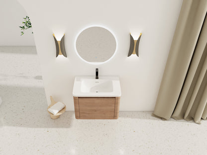 28'' Wall-Mounted Bathroom Vanity with Ceramic Sink