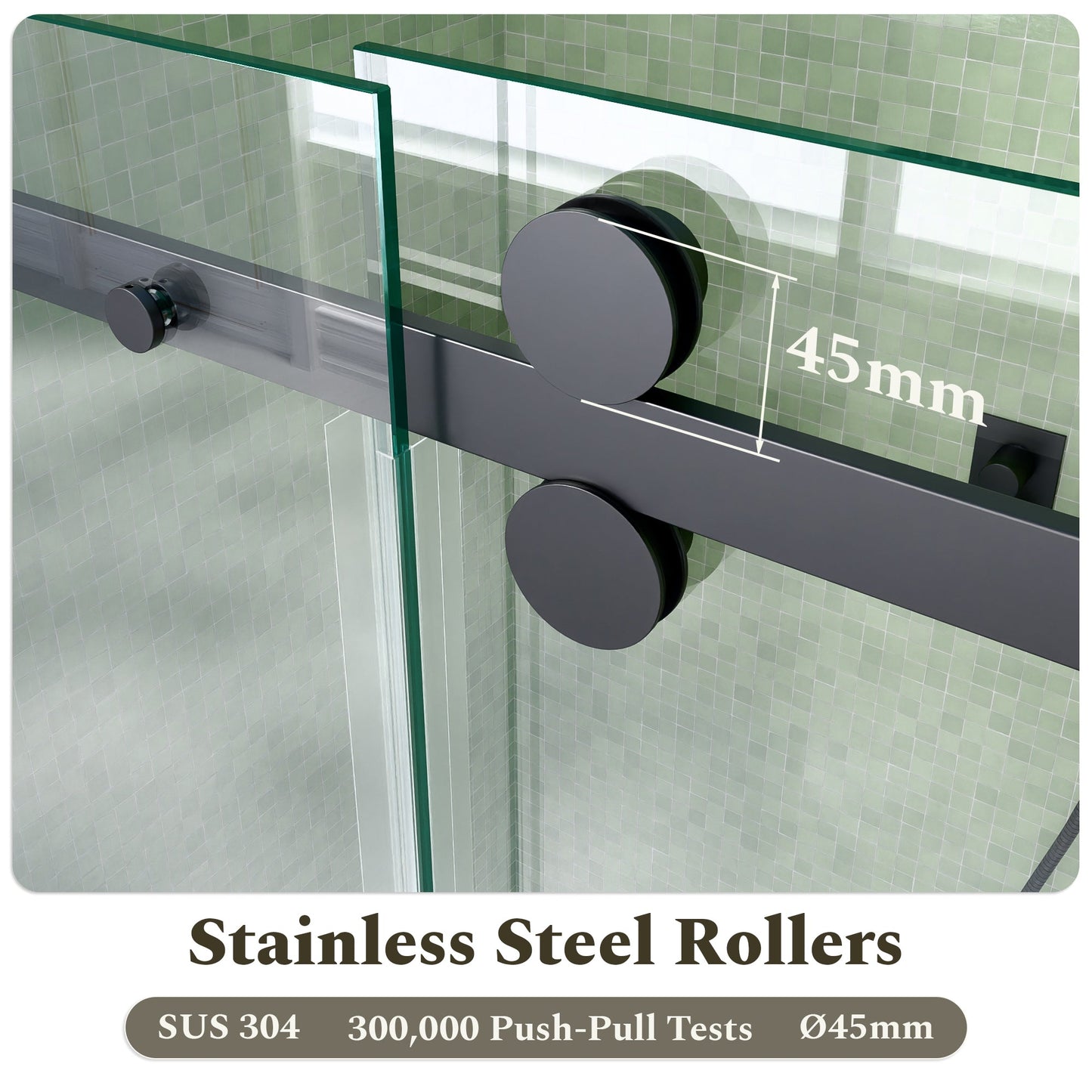 56-60"W x 60"H Frameless Sliding Tub Shower Door Enclosure, Matte Glass