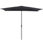 Rectangular Patio Umbrella With Crank Tilt, Polyester UV-Resistant Canopy