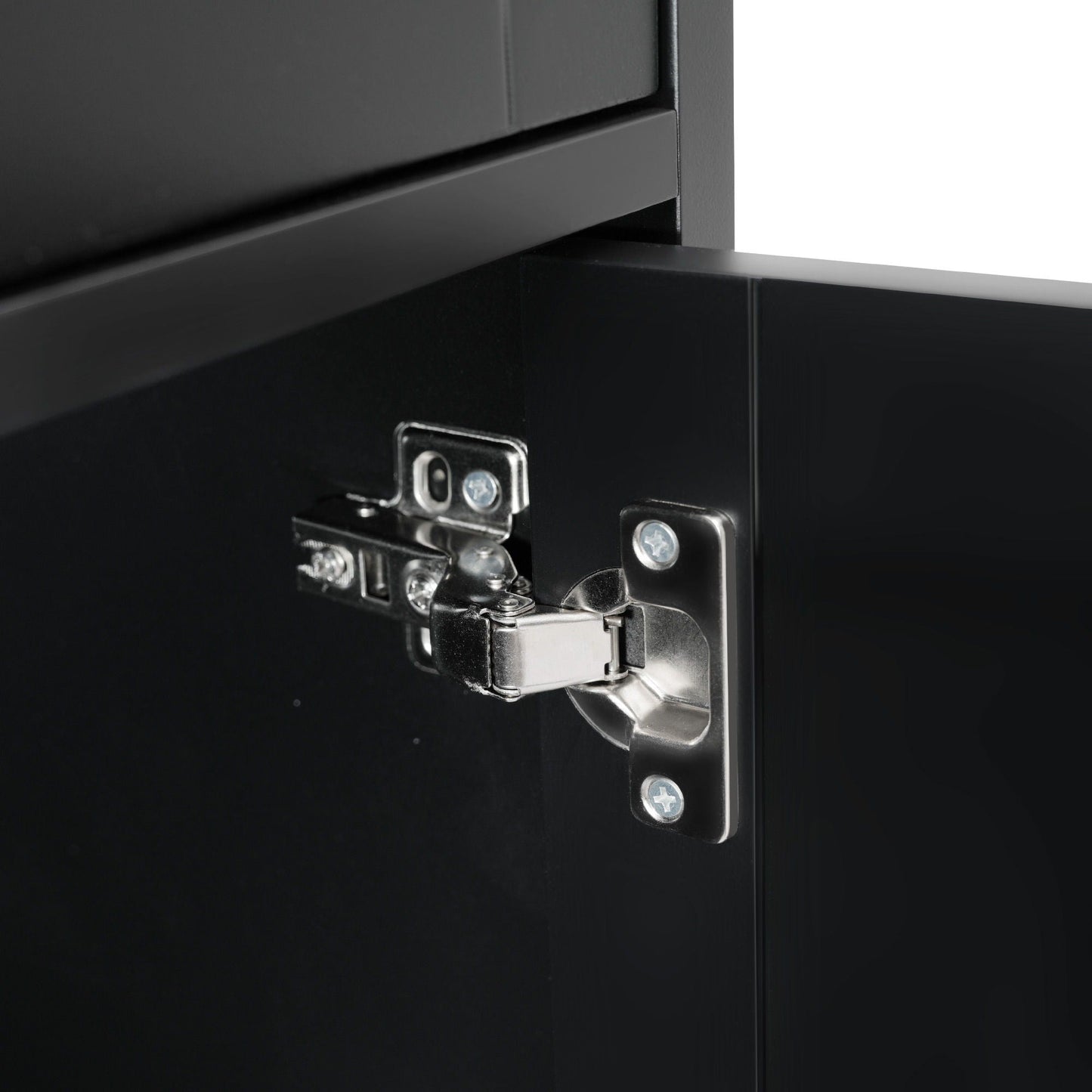 Freestanding Tall Bathroom Cabinet With Soft Close Doors And Adjustable Shelves