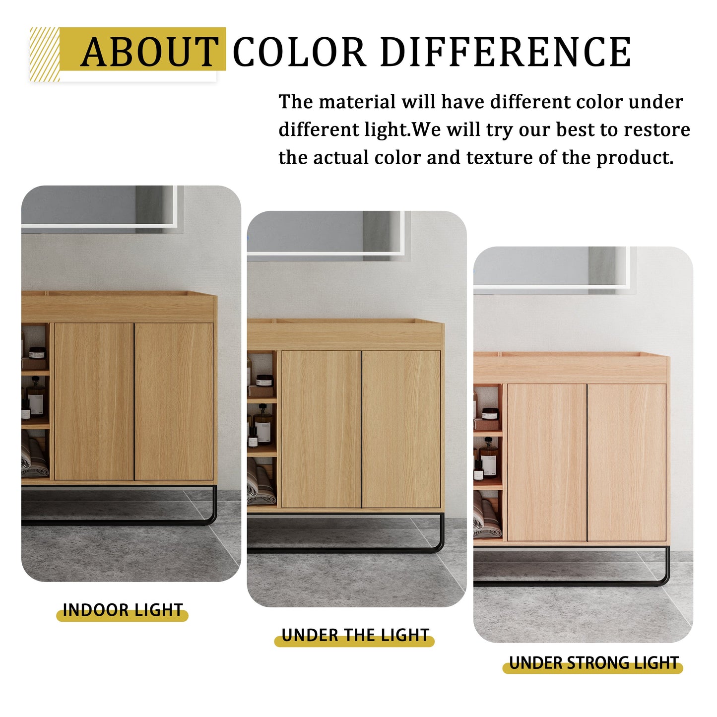 60-Inch Freestanding Bathroom Cabinet with Soft Close Doors & Open Storage
