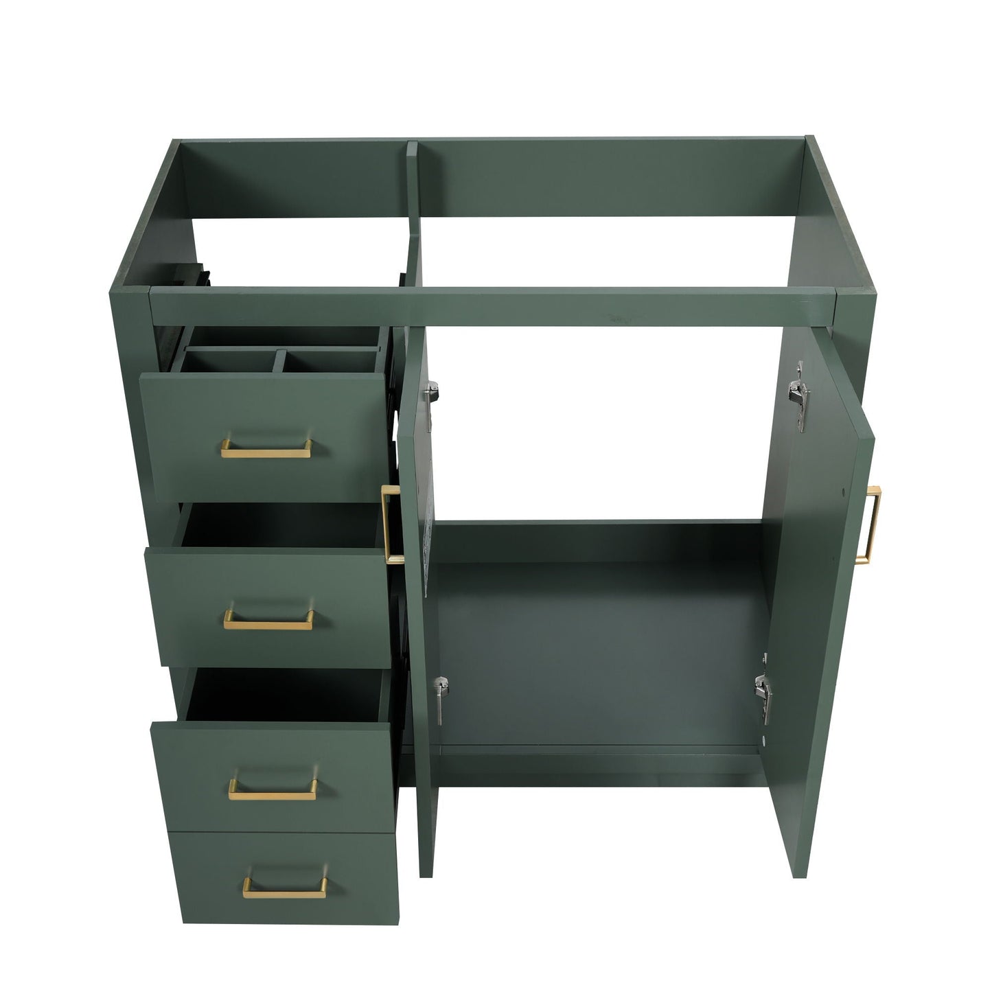 Retro Style Bathroom Vanity, 3 Drawers & Soft Closing Doors