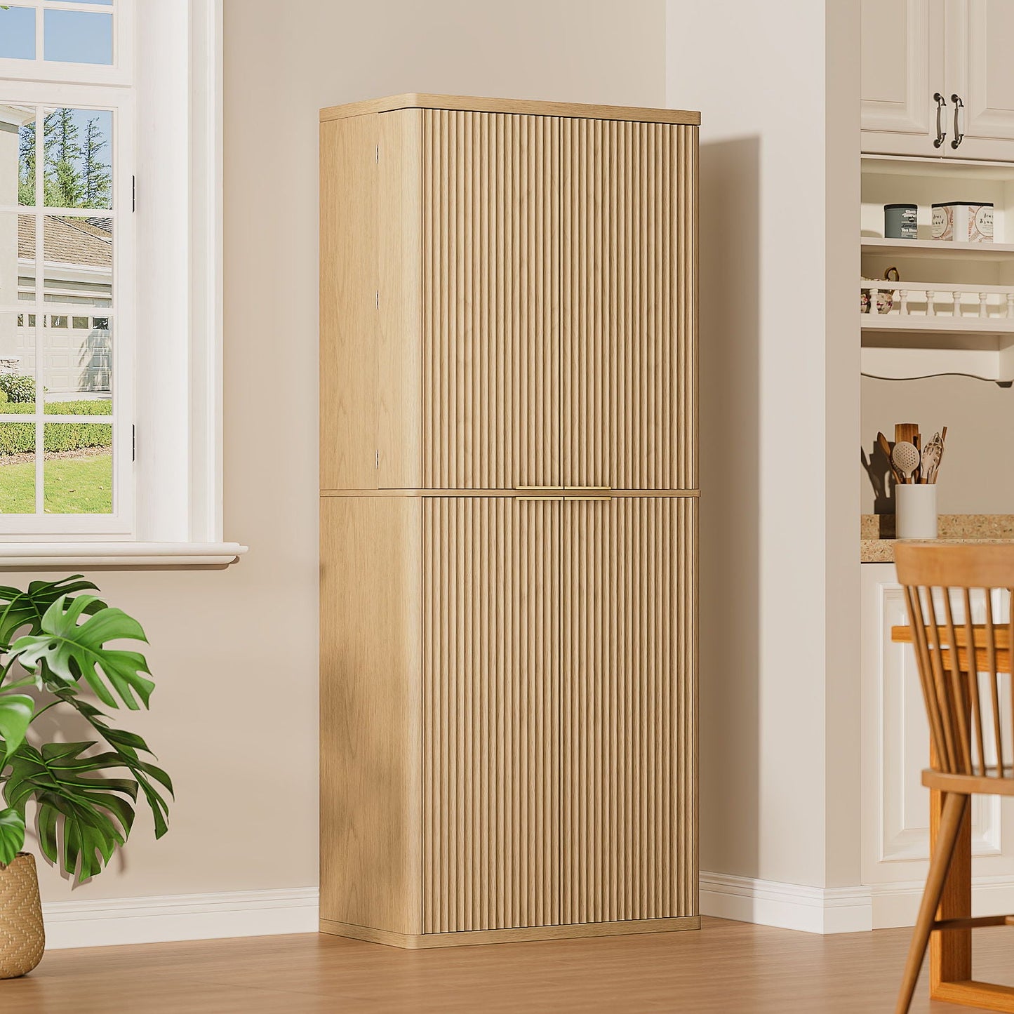 Kitchen Pantry Cabinet With 6 Doors