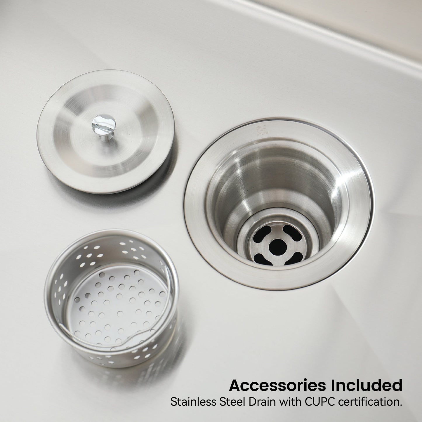 Stainless Steel Kitchen Sink, 27″x19″ Single Bowl, Undermount Handmade Sink in Brushed Nickel
