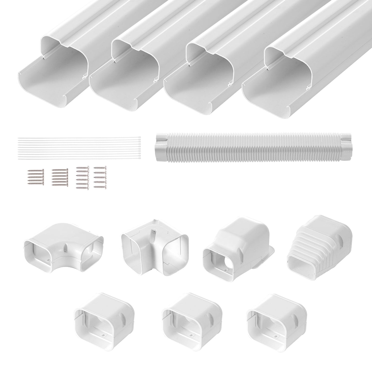 Mini Split Line Set Cover 3 Inch W x 15.8 Ft L PVC Decorative Pipe Line Cover