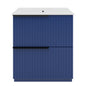 Fluted Bathroom Vanity With Ceramic Sink, Freestanding Cabinet
