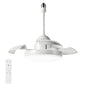 Bulb-Type Small Ceiling Fan with Retractable Blades and Remote Control