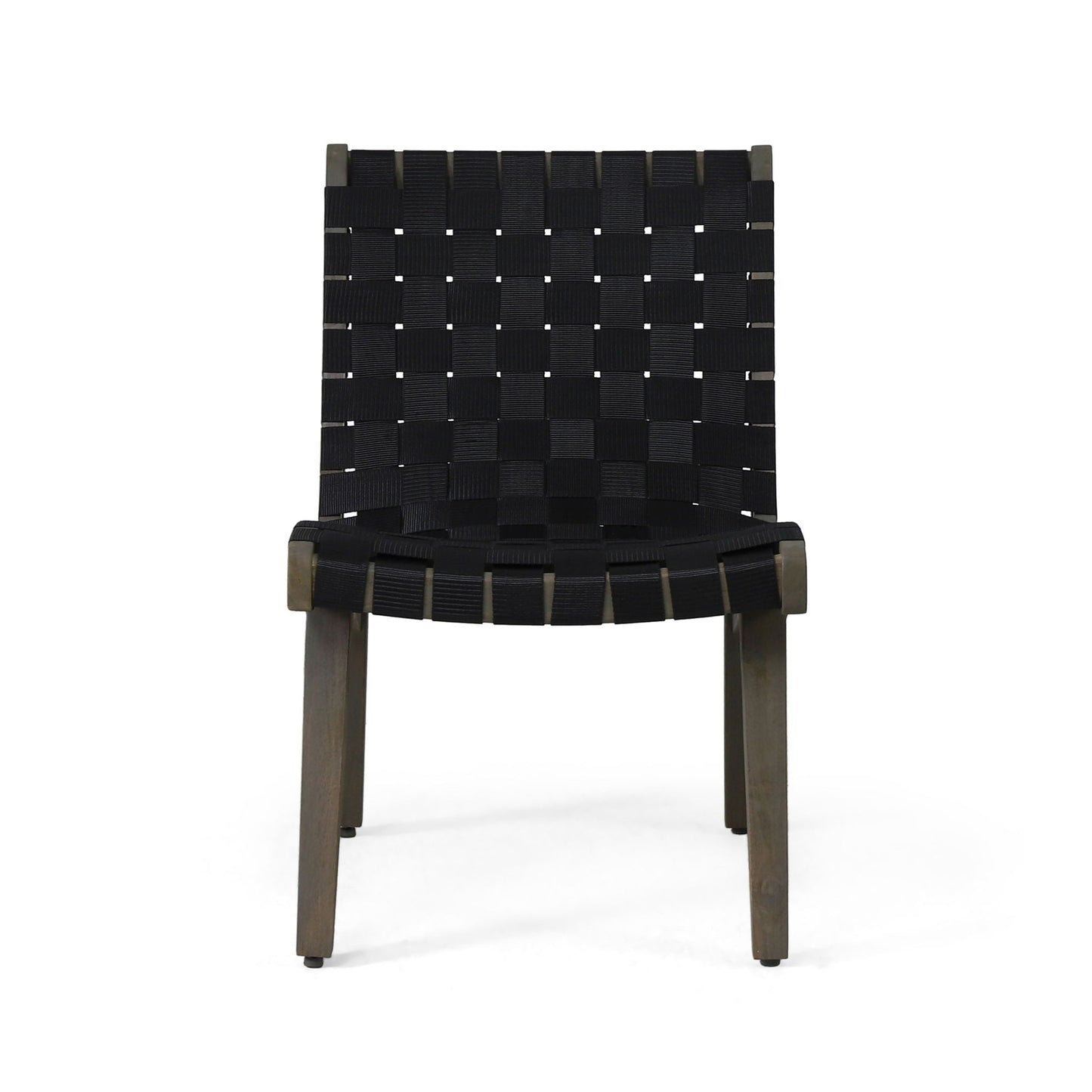 Lounge Chair With Stunning Rope Weave Design, Set of 2 - Black