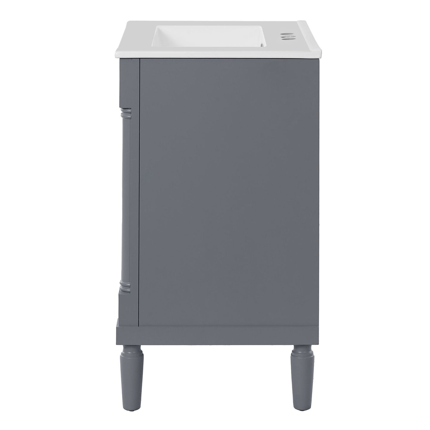 Bathroom Vanity With Top Sink, 2 Tier Storage Cabinet