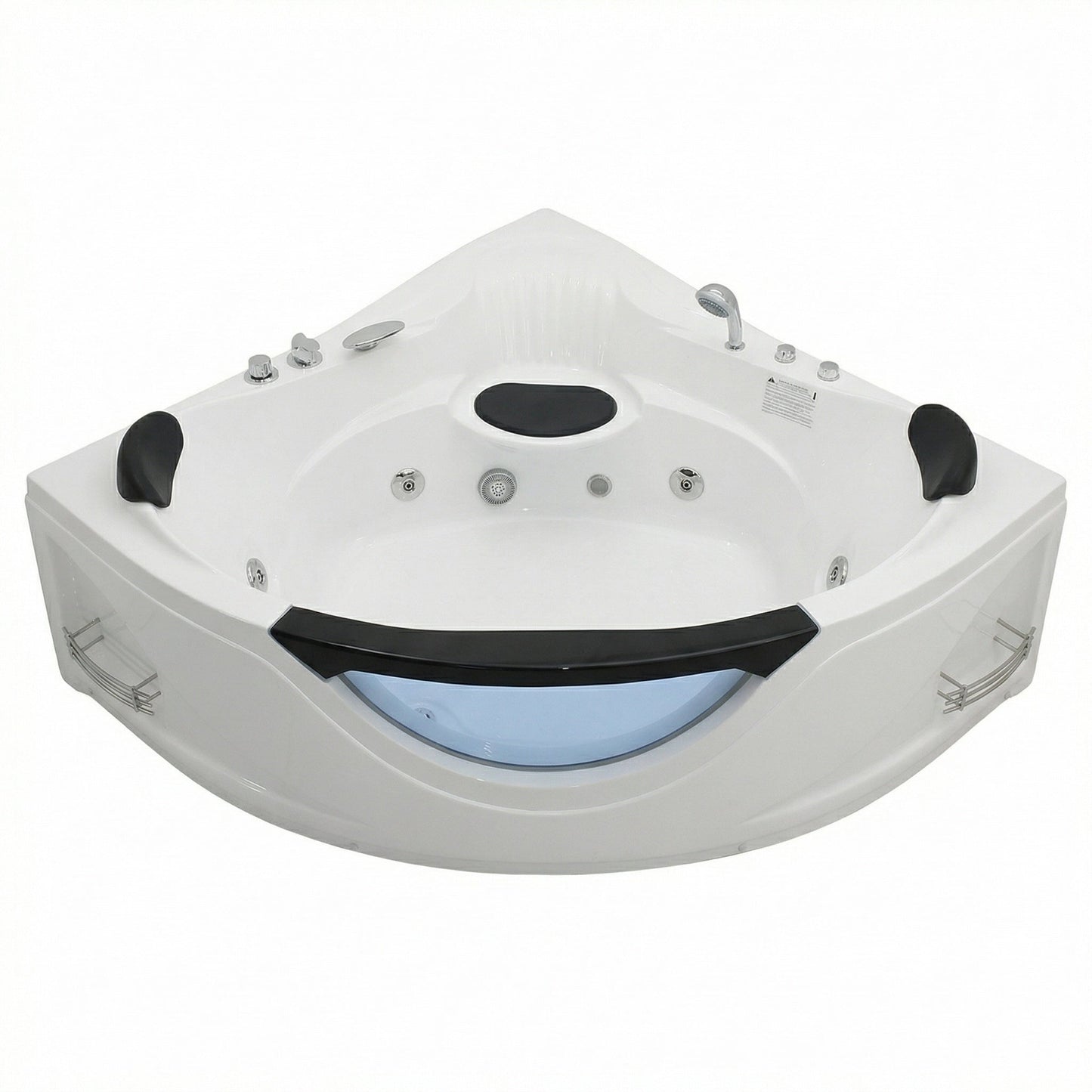 59" Corner Whirlpool Bathtub for 2-Person