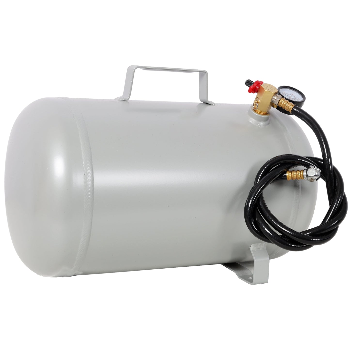 Portable 5 Gallon Aluminum Air Tank with Pressure Gauge and Hose