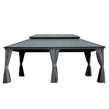 12' x 18' Hardtop Metal Gazebo with Double Roof Canopy