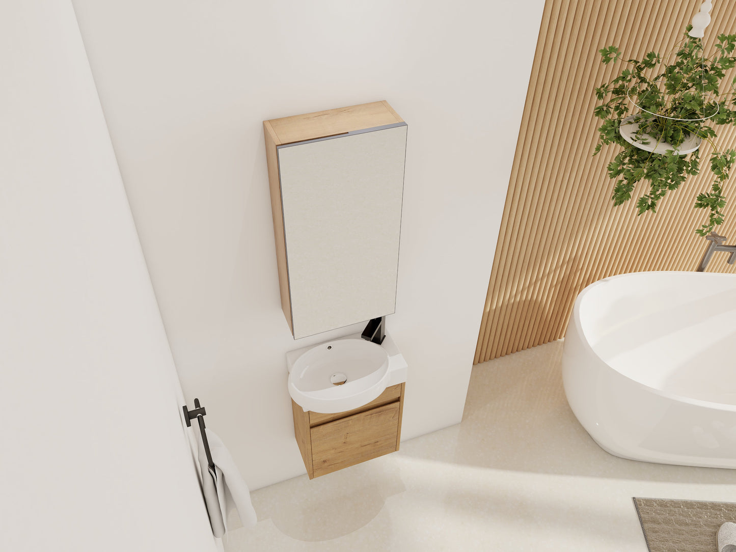 14'' Bathroom Mirror Cabinet with Storage