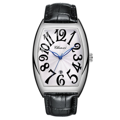 Mens Digital Watch Calendar Casual Leather Belt