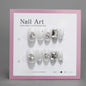 White Rhinestone Coffin Acrylic Cat Eye Nails