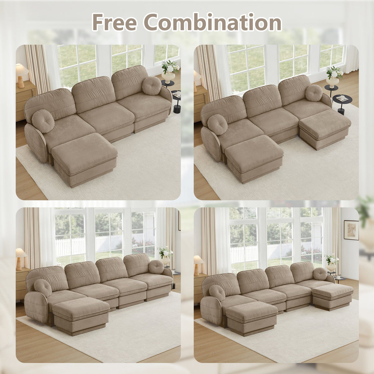 Chenille Cloud L-Shaped Loveseat Sofa
