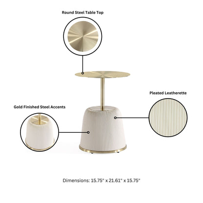 Anderson - Upholstered End Table With Round Top