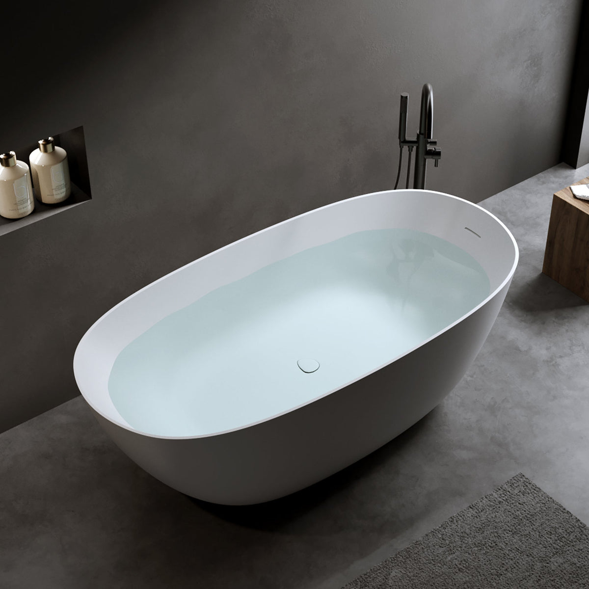 57" Solid Surface Matte Tub