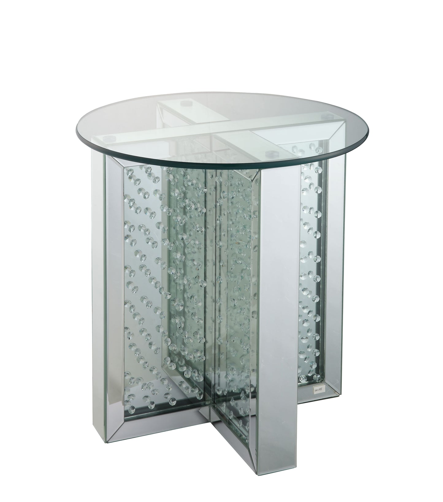 Nysa Mirrored & Faux Crystals End Table (Assembled)