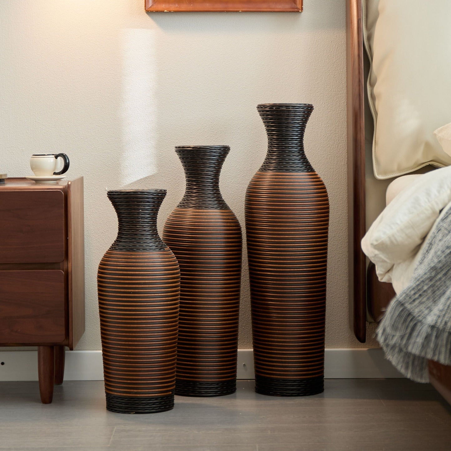 Classic And Neat Floor Vase, High Independent Flower Stand (Set of 3)