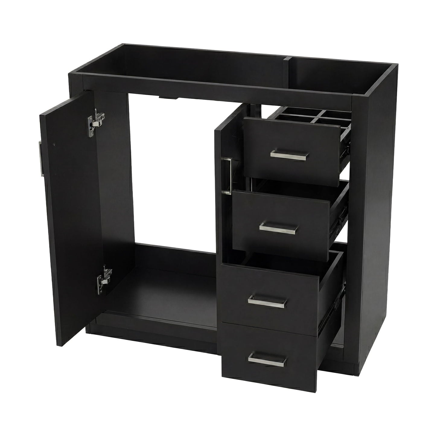 Retro Style Bathroom Vanity, 3 Drawers & Soft Closing Doors