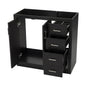 Retro Style Bathroom Vanity, 3 Drawers & Soft Closing Doors