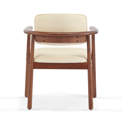 Dining Room Chairs, Ideal For Home & Kitchen (Set of 2) - Beige / Dark Walnut